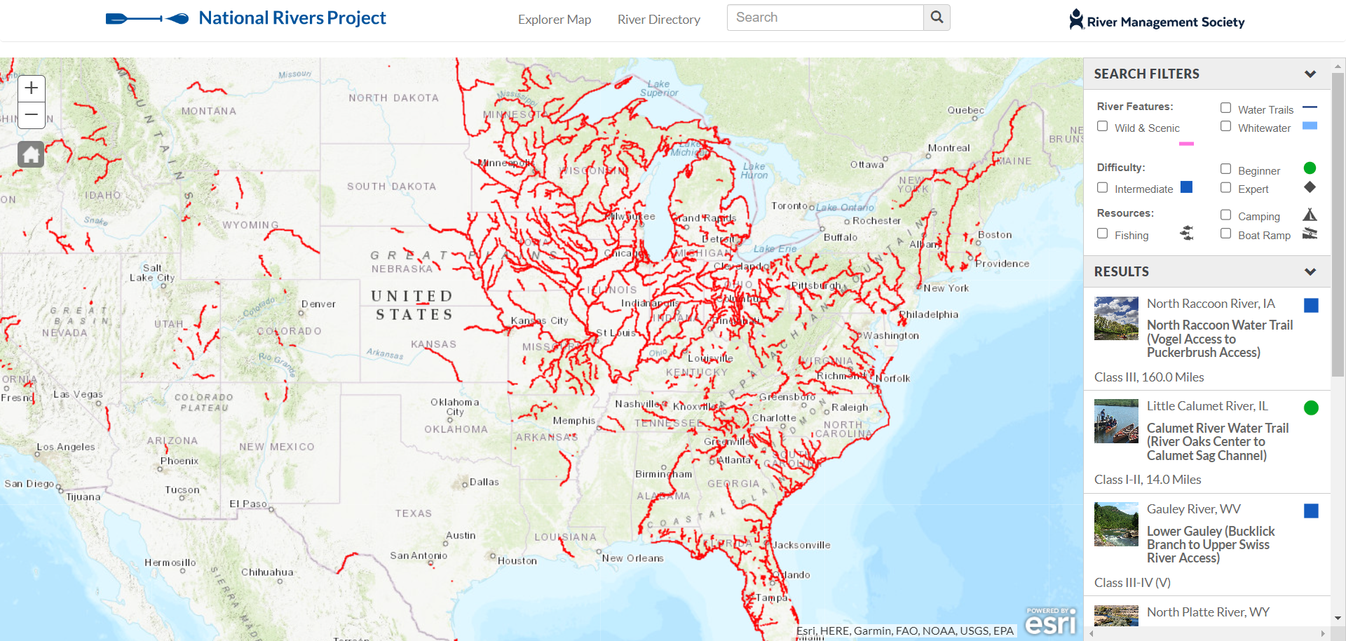 National Rivers Project Explorer Map